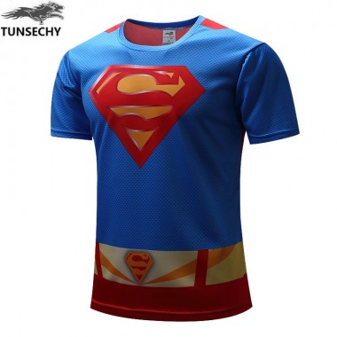 2018 TUNSECHY Male Superhero Batman Iron Man Short Sleeve T-Shirt Brand Fashion Digital Printing T-Shirt Wholesale And Retail