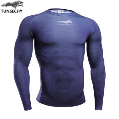 TUNSECHY Men'S Fashion Clothing Quick Dry Compressed Lycra Long-Sleeved T-Shirt Wholesale And Retail Free Transportation