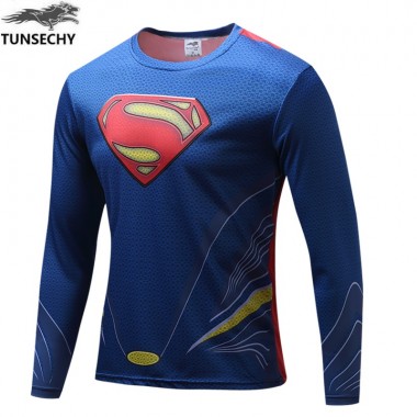 2018 Captain America 1 Fitness Leisure Free Shipping Wholesale And Retail Digital Printing Long Sleeve T-Shirt Manufacturer