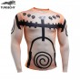 Naruto Round Neck Long Sleeve Tight T-Shirts Fashion Brand High Quality Payne Sasuke Flag Wood Kakashi Digital Printing T-Shirt