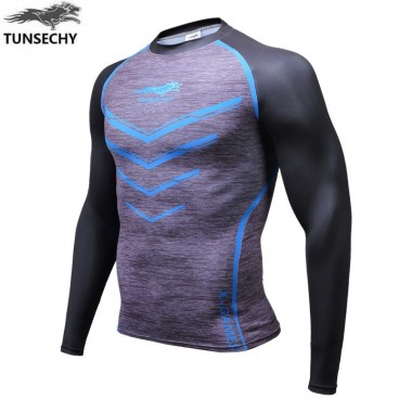 2018 Brand Of Men'S Clothing Breathable Quick-Drying Round Collar Tight Long-Sleeved T-Shirt Digital Printing Milk Silk T-Shirt