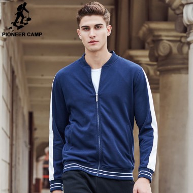 Pioneer Camp New Spring Hoodies Men Brand Clothing Blue Men Zipper Hoodies Top Quality Fashion Casual Sweatshirts Male 622192
