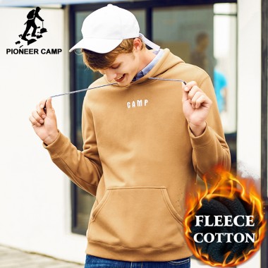 Pioneer Camp Brand Hoodies Men Top Quality 100% Cotton Thick Warm Hoodie Male Fashion Fleece Hoodie Hoodies Sweatshirt AWY702307
