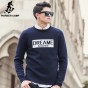 Pioneer Camp Fashion Sweaters Men High Quality Brand-Clothing Letter Jacquard Casual Pullovers Christmas Blue Sweater 611222