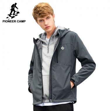 Pioneer Camp Waterproof Windbreaker Jacket Coat Men Brand Clothing Spring Soft Shell Stretch Hooded Male Outerwear AJK702379