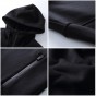 Pioneer Camp Spring Long Fleece Jacket Men Brand-Clothing Solid Black Hooded Coat Male Quality 100% Cotton Outerwear AJK702352