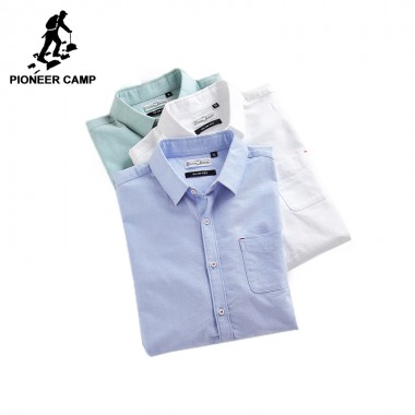 Pioneer Camp New Autumn Oxford Casual Shirt Men Brand Clothing Simple Social Shirt Male Top Quality 100% Cotton ACC705118