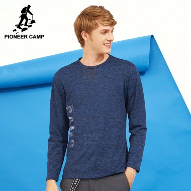 Pioneer Camp New Design Autumn Men T-Shirt Brand Clothing Casual Long Sleeve T Shirt Male Top Quality Stretch Tshirt ACT701305