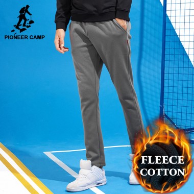 Pioneer Camp New Thicken Winter Casual Pants Men Brand-Clothing Solid Warm Fleece Trousers Male Quality 100% Cotton AWK702320