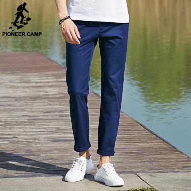Pioneer Camp 2018 New Casual Pants Top Quality Pants Men Brand Straight Cotton Male Pant Thin Brand Clothing Male Trouser 655111