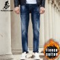 Pioneer Camp Autumn Winter Warm Jeans Men Brand Clothing Thick Fleece Denim Pants Male Top Quality Men Denim Trousers 611039