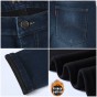 Pioneer Camp Winter Men Jeans Thicken Fleece Trousers Brand Clothing 2018 New Fashion Casual Warm Denim Pants Male Quality