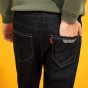 Pioneer Camp Winter Fleece Warm Jeans Men Brand Clothing Heavyweight Solid Black Thick Denim Pants Male Stretch ANZ710005