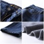 Pioneer Camp Winter Warm Fleece Jeans Men Brand-Clothing Straight Dark Blue Thicken Denim Pants Male Quality Trousers ANZ710004