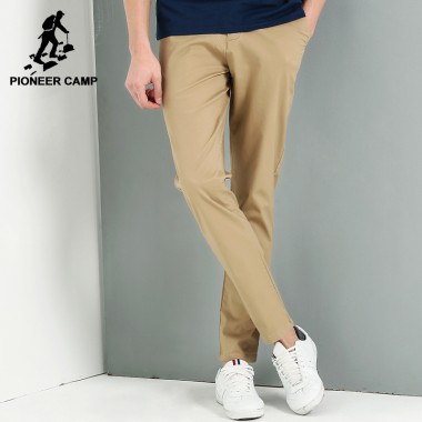 Pioneer Camp New Khaki Casual Pants Men Brand Clothing Fashion Simple Trousers Male Top Quality Elastic Slim Fit Pants AXX705076