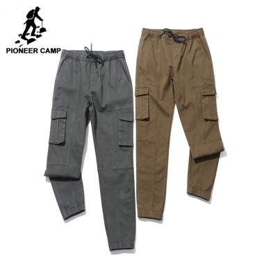Pioneer Camp Casual Cargo Pants Men Band Clothing Fashion Feet Pants Male Stretch Trousers Quality Khaki Army Green AXX705296
