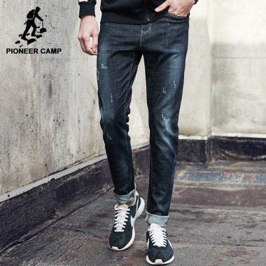 Pioneer Camp New Casual Jeans Men Brand Clothing Fashion Solid Denim Trousers Male Top Quality Straight Denim Pants ANZ703098