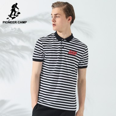 Pioneer Camp New Striped Polo Shirt Men Brand Clothing Fashion Button Polos Male Top Quality Stretch Casual ADP701125