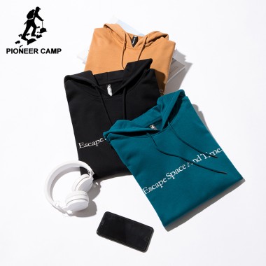 Pioneer Camp New Men Hoodies Sweatshirt Brand Clothing Simple Letter Hooded Sweatshirt Male Top Quality Tracksuit AWY701261