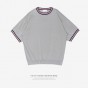 INFLATION Knitted Rib Short Sleeve Loose Top Tee 2018 Brand T Shirt Designer Street Wear High Street Fashion T-Shirt 8173S