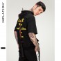 INFLATION 2018 New Style Oversized Men Short Sleeve Hoodie T-Shirt Stretwear Style Hoody T-Shirts For Male Fashion Tee 8182S