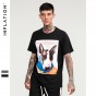 INFLATION Dog Graphic Print Funny T Shirts Casual T-Shirt For Men Top Tees Men T Shirt Boys 2018 Summer T Shirt Rock 8203S