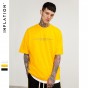 INFLATION 2018 New Arrivals Spring Summer Letters Printed Funny T-Shirt Man Brand Crewneck Basic Cotton Top Tees 8269S