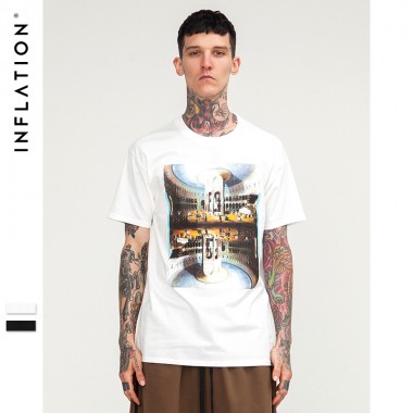 INFLATION 2018 Graphic Print Men Music T Shirts Cotton Short Sleeve O-Neck Tee Shirt Hip Hop Rap Men T-Shirt Summer Style 8255S