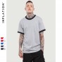 INFLATION 2017 New Style Men Hiphop Plain Color T-Shirts Fake Two Piece T Shirt 100% Cotton Summer Style Short Sleeve Tee