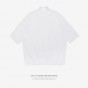 INFLATION Mens High-Necked Solid Cotton Casual Short Sleeve T-Shirt Mens T-Shirts Black White Tshirt Brand Clothing 8150S