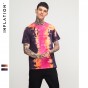 INFLATION 2018 Summer Fashion Brand T Shirt Men T-Shirt Men Slim T Shirt O-Neck Tie Dyed Streetwear Casual Top Tee 8105S