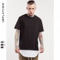 INFLATION 2017 Summer New Style Unisex Casual Solid Elbow Length Crew Neck Cotton T-Shirts