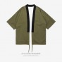 INFLATION 2018 Spring/Summer New Arrival Japanese Style Kimono Short Sleeve Shirts Hip Hop Plaid Shirt Male Dress Shirt 8352S