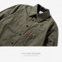 INFLATION 2017 New Autumn Men Long Sleeve Shirt 100% Pure Cotton Zipper Pocket Washed Japanese-Style Casual Men Shirt 008W17