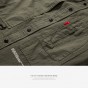 INFLATION 2017 New Autumn Men Long Sleeve Shirt 100% Pure Cotton Zipper Pocket Washed Japanese-Style Casual Men Shirt 008W17