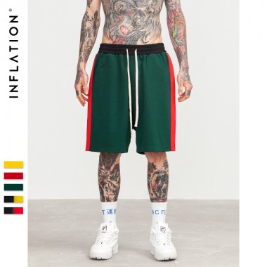 INFLATION 2018 New Arrivals Side Stripe Drawstring Shorts Mens Fashion Clothing Mens Short Sweatpants Streetwear 8408S