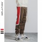 INFLATION 2017 New Autumn Mens Sportswear Pants Split Side Stripe Letter Embroidery Contrast Color Casual Mens Sweatpants 352W17