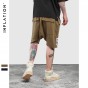 INFLATION 2017 Summer Collection Mens Hip Hop Shorts Drop Crotch Shorts Men Haren Shorts Black/Khaki Color