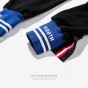 INFLATION 2017 Autumn Men Sweatpants Mens Knit Pants With High Blue White Ribbing College Style Split Ribbon Mens Pants 332W17