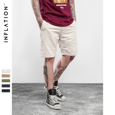 INFLATION | 2016 Summer New Fashion Walk Mens INFLATION Shorts Casual Classic Regular Fit Solid Color Men Short