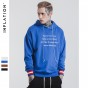 INFLATION 2017 New Arrival Autumn Men Hoodie Letter Printing Contrast Color Striped Highstreet Mens Casual Hoodies 510W17