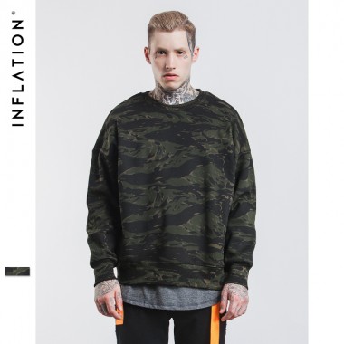 INFLATION 2017 Mens Hip Hop Swag Sweatshirt Cotton Steetwear Black Jungle Camouflage Sweatshirt Thick Hoodies Sweatshirt 523W17