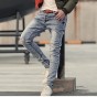 2018 Men Winter Autumn Denim Blue Holes Jeans Slim Fashion Cotton Metrosexual Men Brand European Style Casual Long Pants Jeans