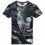 2018 Summer New Black Casual Leaves Printed T-Shirt Mens Fashion Round Neck Flower Cotton Top Tees Short Sleeve Brand Clothing