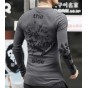 Men Printed Flower T-Shirt 2017 New Slim Fit T Shirt Men Cotton T-Shirt Casual Male Long Sleeve Pullover O-Neck Brand Clothing