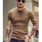 Mens T-Shirt Solid Color 100% Cotton Men T Shirt Thread O-Neck Casual Men T Shirt Slim 2018 High Quality New Summer Knitwear