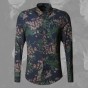 2018 New Printing Shirt Male British Fashion Leisure Flower Shirt Metrosexual Man Long Sleeve Cotton Brand Design Slim Shirt