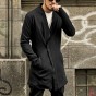 2017 Men New British Style Black Slim Long Version Suit Coat Mens Cardigan Cotton Casual Fashion Winter Brand Design Cardigan