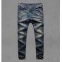 2016 Brand Motorcycle Denim Biker Jeans Men Slim Fit Washed Vintage Ripped Jeans For Men Elastic Denim Pants Skinny Jeans Men