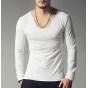 Mens Bottoming T Shirt Slim Solid Men T-Shirts European And American Style Cotton Long Sleeve Shirts Brand T Shirt For Mens